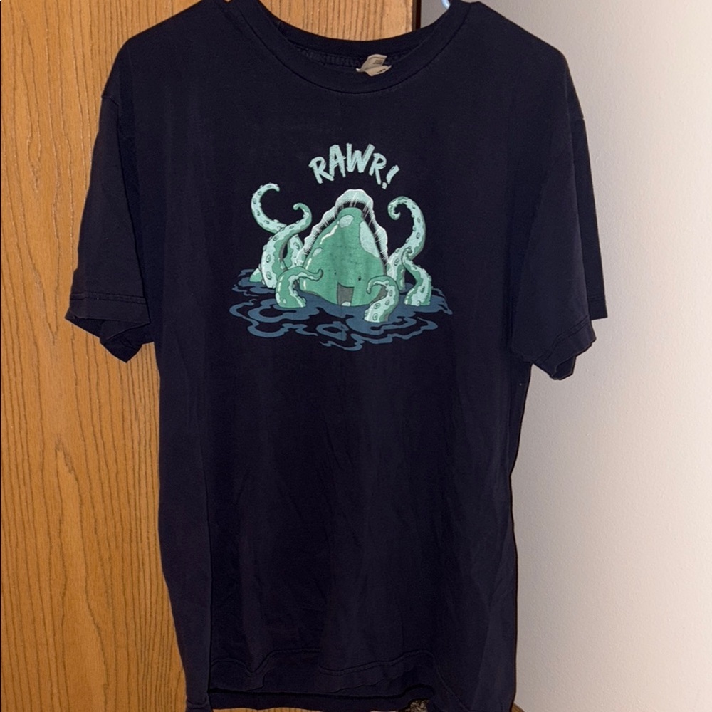 “Rawr” Graphic Tee with Green Monster Design